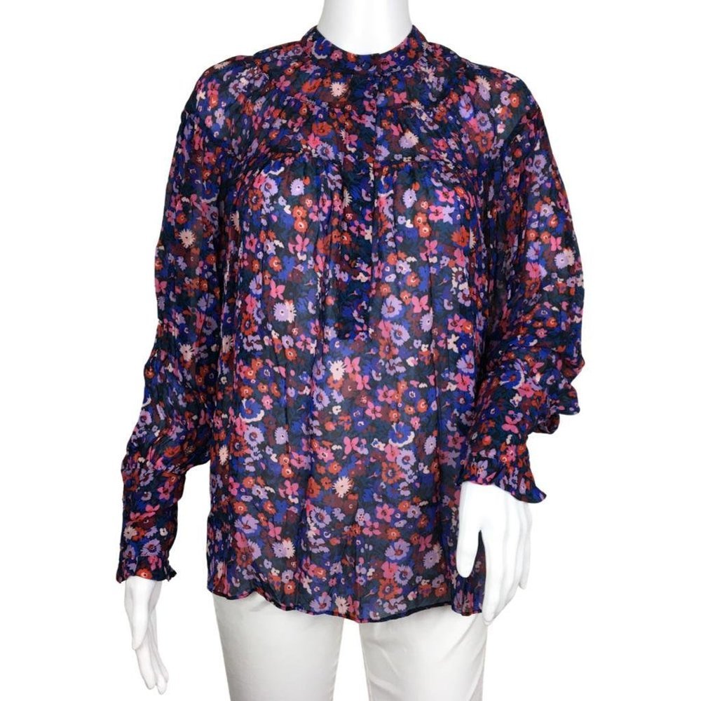 NWT Derek Lam 10 Crosby Women’s Floral Pleated Multicolor Long Sleeve Sz 12